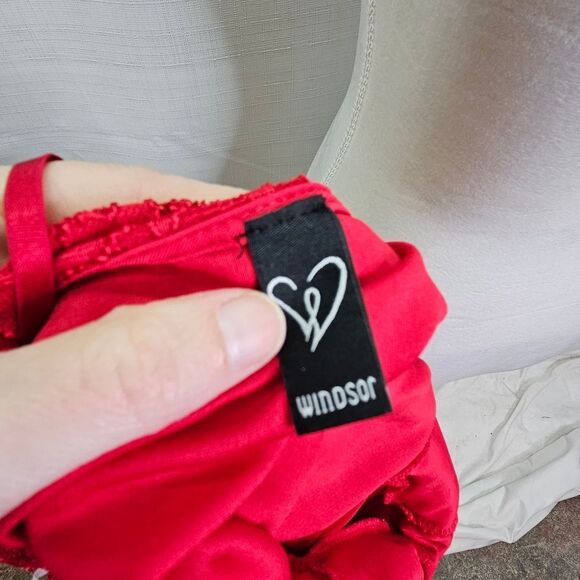 Windsor Red Lace Bodycon Dress Size Medium - Picture 4 of 8